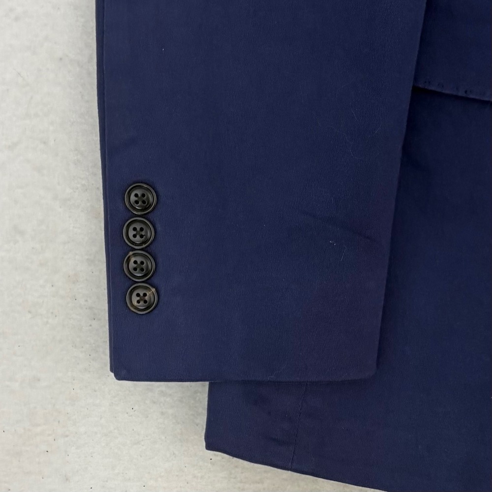 Polo Ralph Lauren 715 Blazer Men's 42R Blue Cotton Chino Double Breasted Coat - Picture 3 of 14